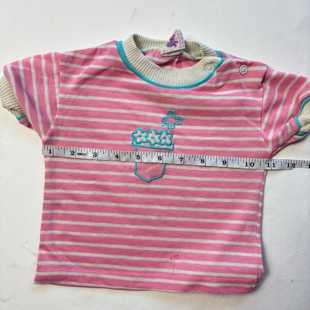 Vintage Flower Striped Tee 12-18 months - Picture 4 of 6